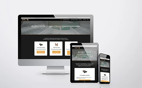 mockup de la refonte de site web du fabricant de transformateurs Français